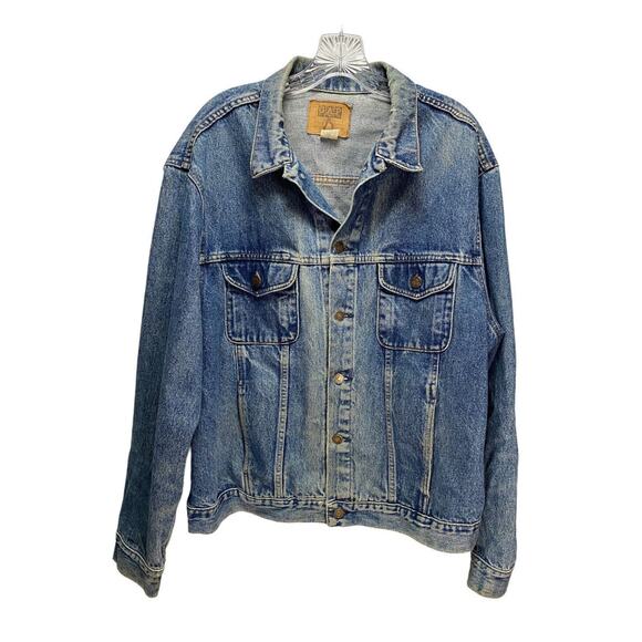 VTG 80s Denim Trucker Jacket Men Small Gap Jean Made In USA Blue Medium Wash XL